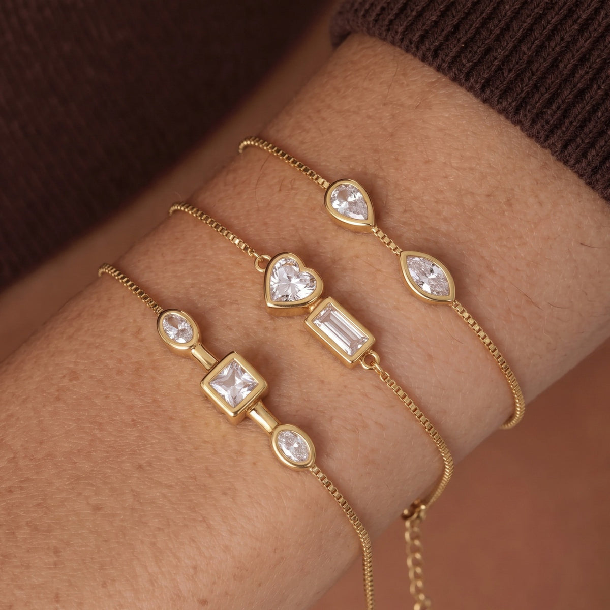 Dainty Mixed Shape Zirconia Bracelet