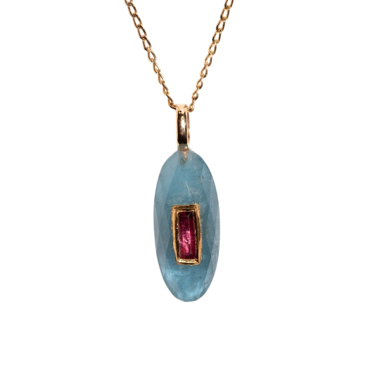 Boho Geometric Gemstone Pendant Necklace