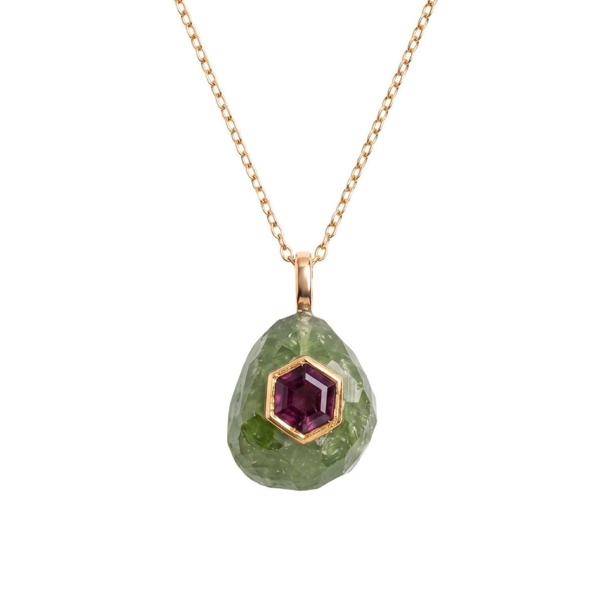 Boho Geometric Gemstone Pendant Necklace