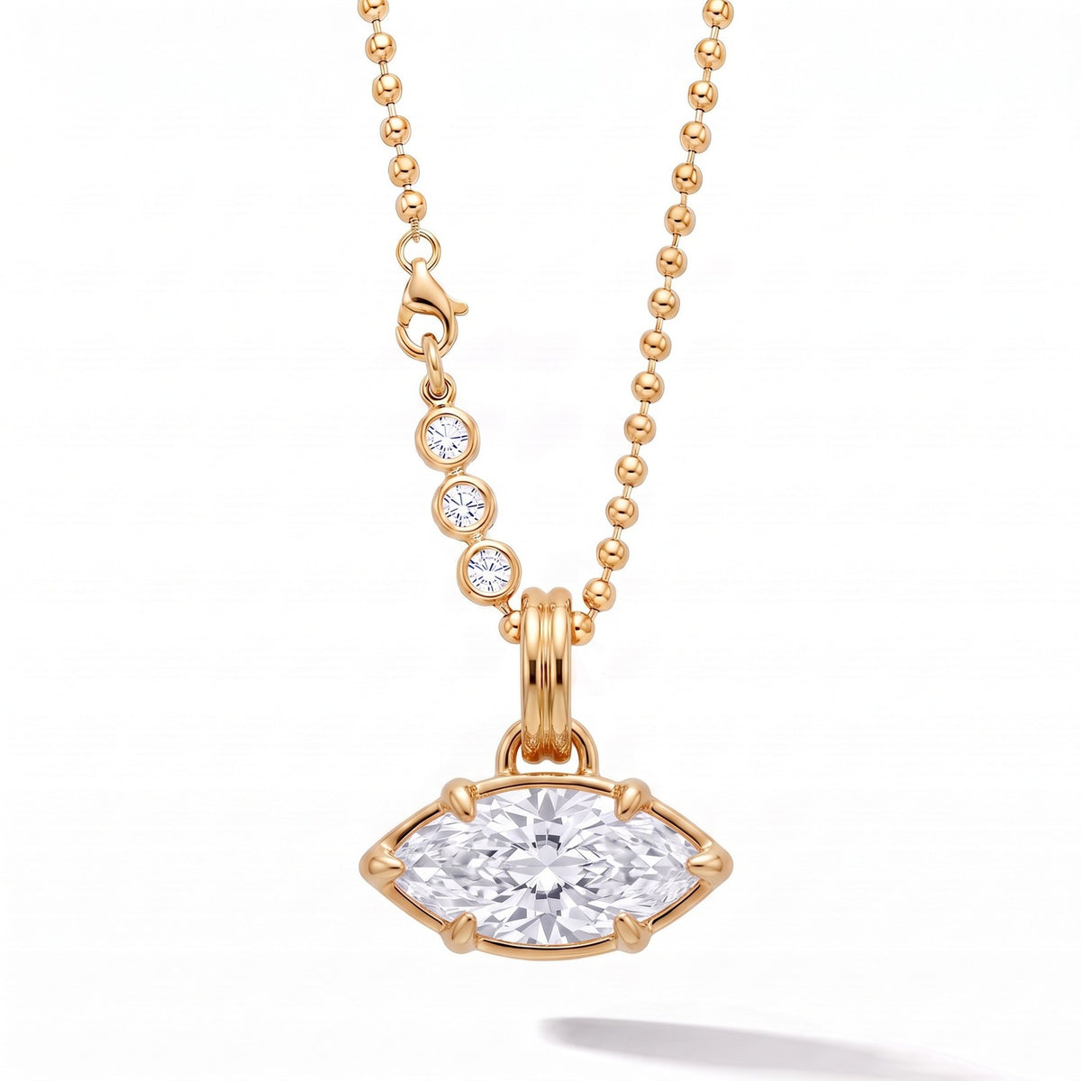 Boho Solitaire Heart Pendant Necklace