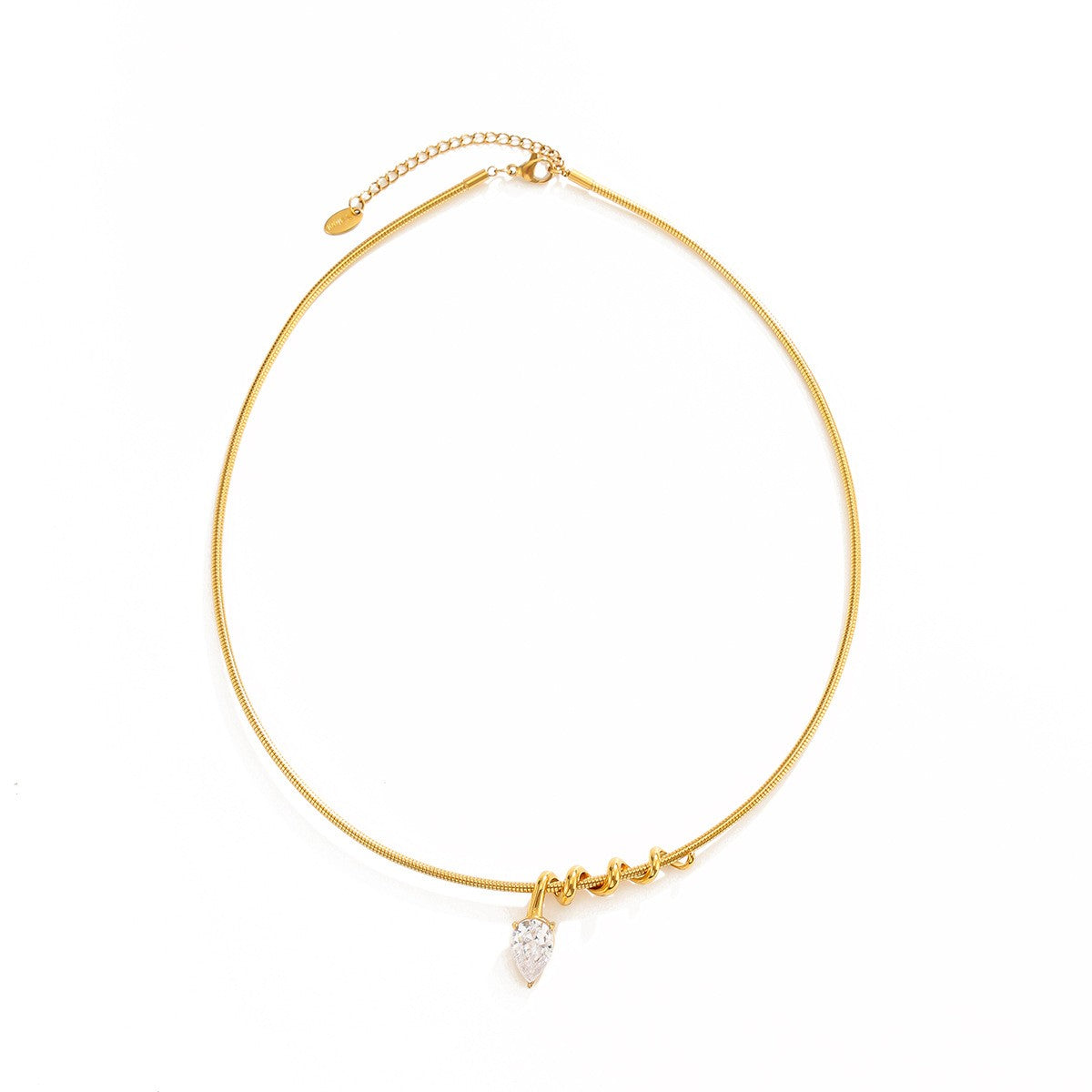 Dainty Teardrop Cubic Zirconia Wire Choker