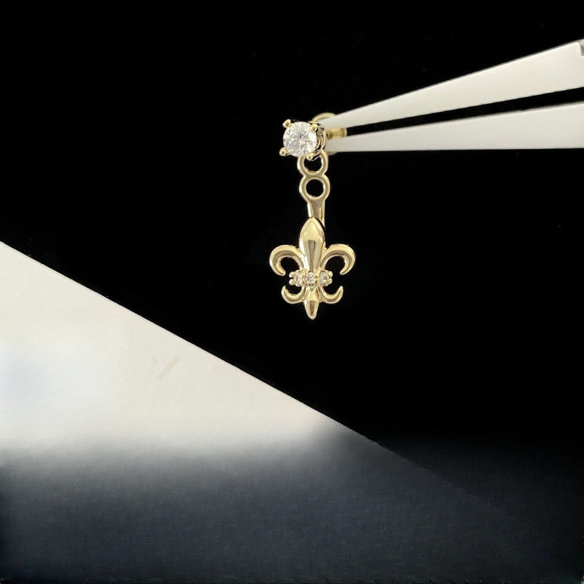 Dainty Fleur-de-lis Ear Jacket Earrings