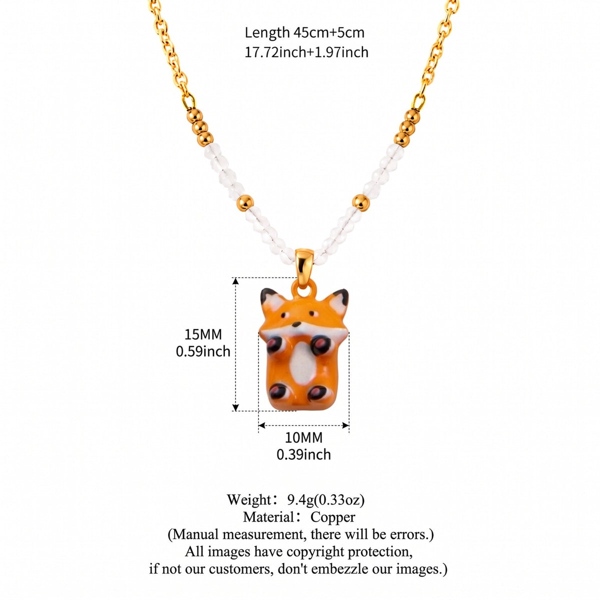 Dainty Layered Penguin & Pig Beaded Necklace