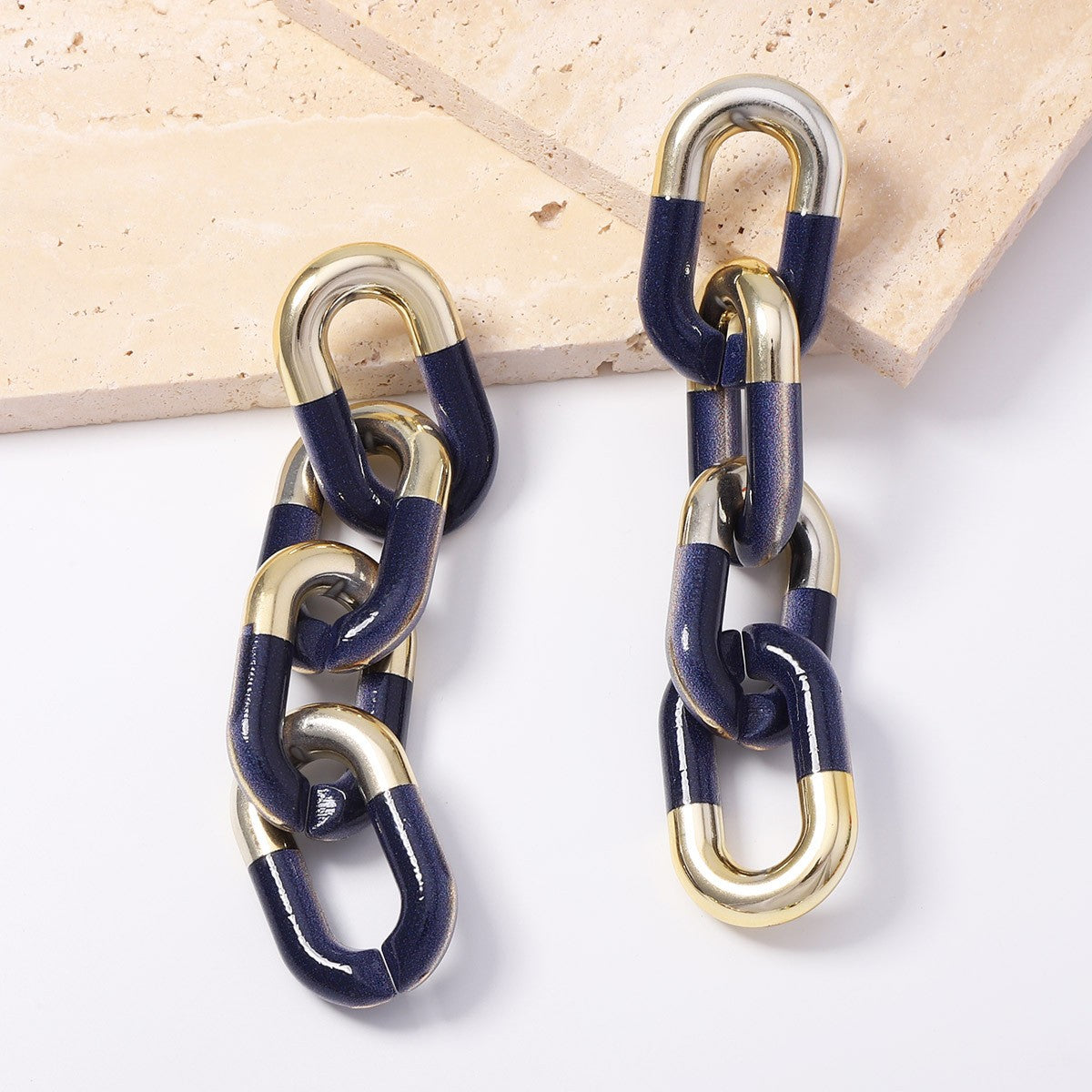 Classy Vintage Green Link Drop Earrings