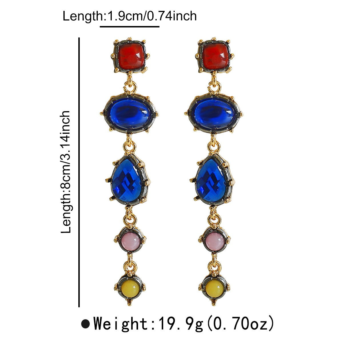Classy Vintage Multi-Shape Resin Drop Earrings