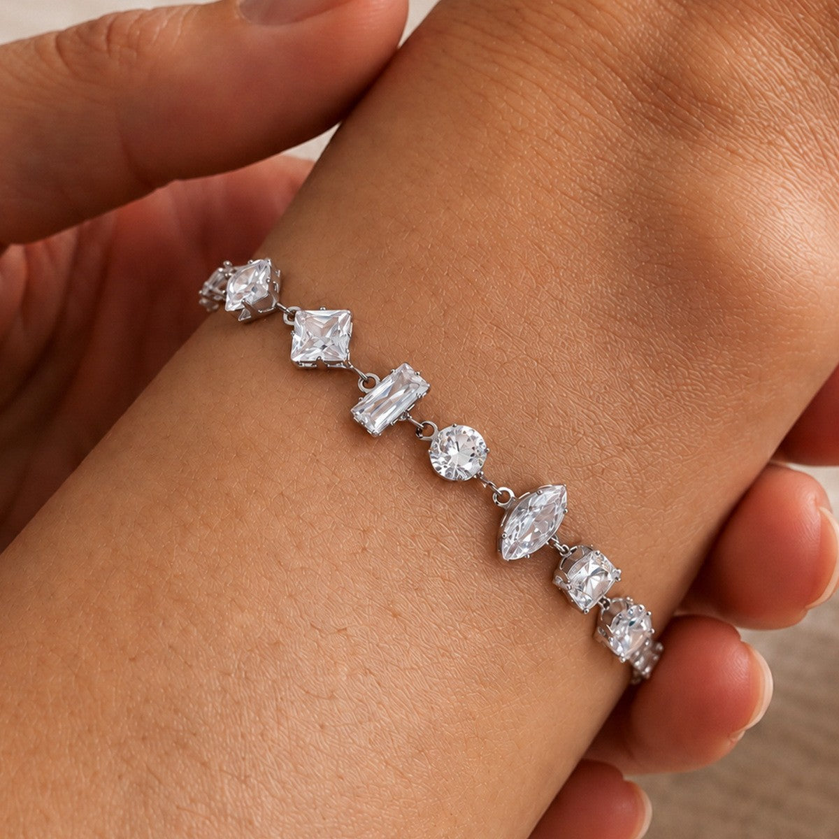 Classy Mixed Cut Cubic Zirconia Bracelet