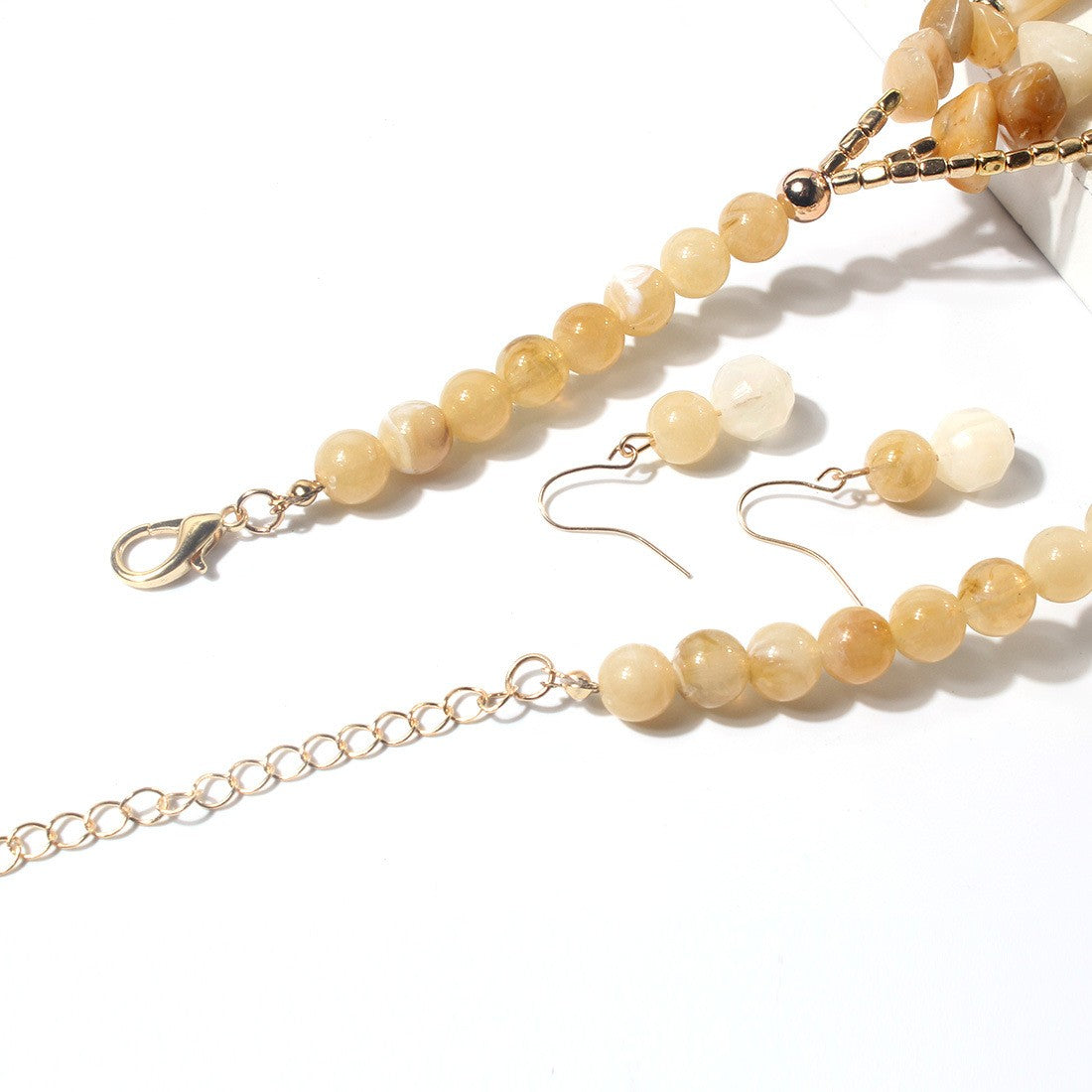 Boho Multi-Strand Resin Bead Necklace