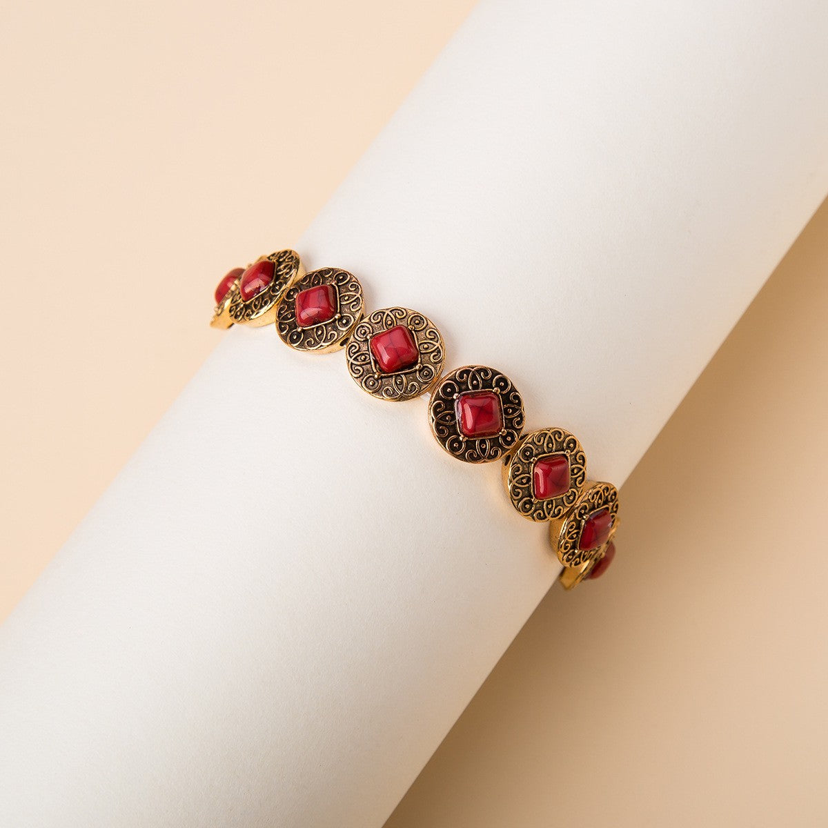 Vintage Inspired Turquoise Scroll Bracelet