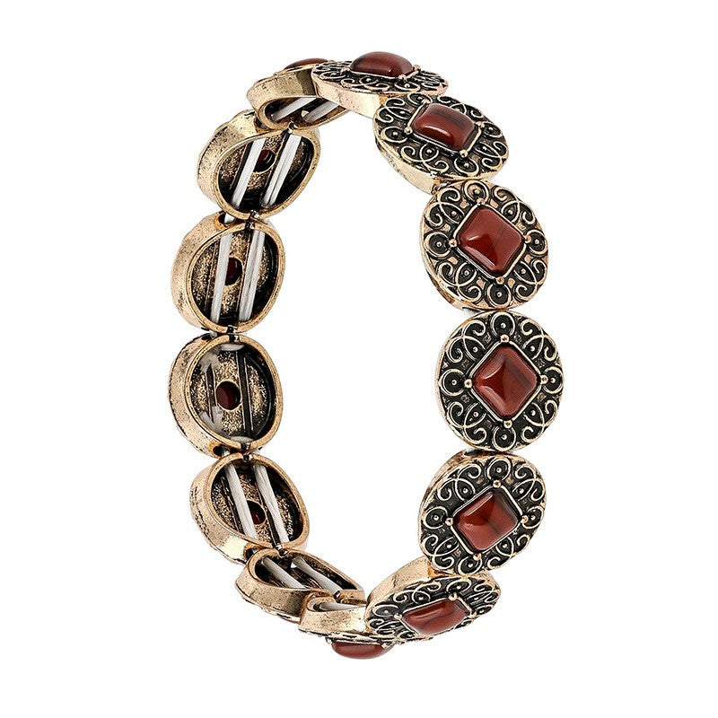 Vintage Inspired Turquoise Scroll Bracelet