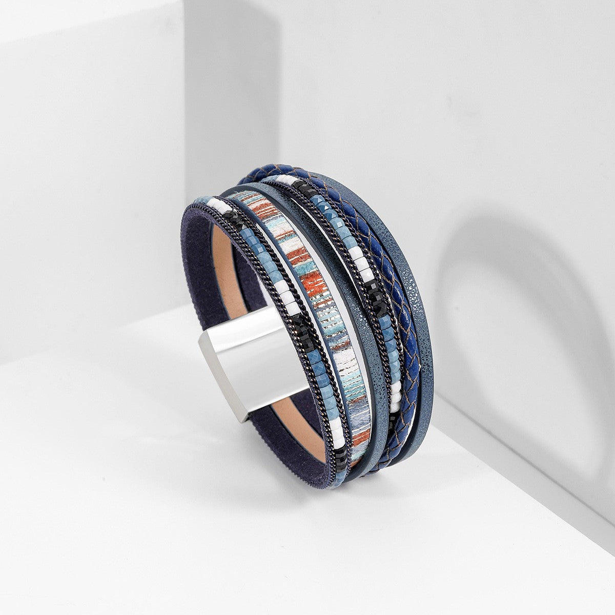Boho Vintage Woven Leather Wrap Bracelet