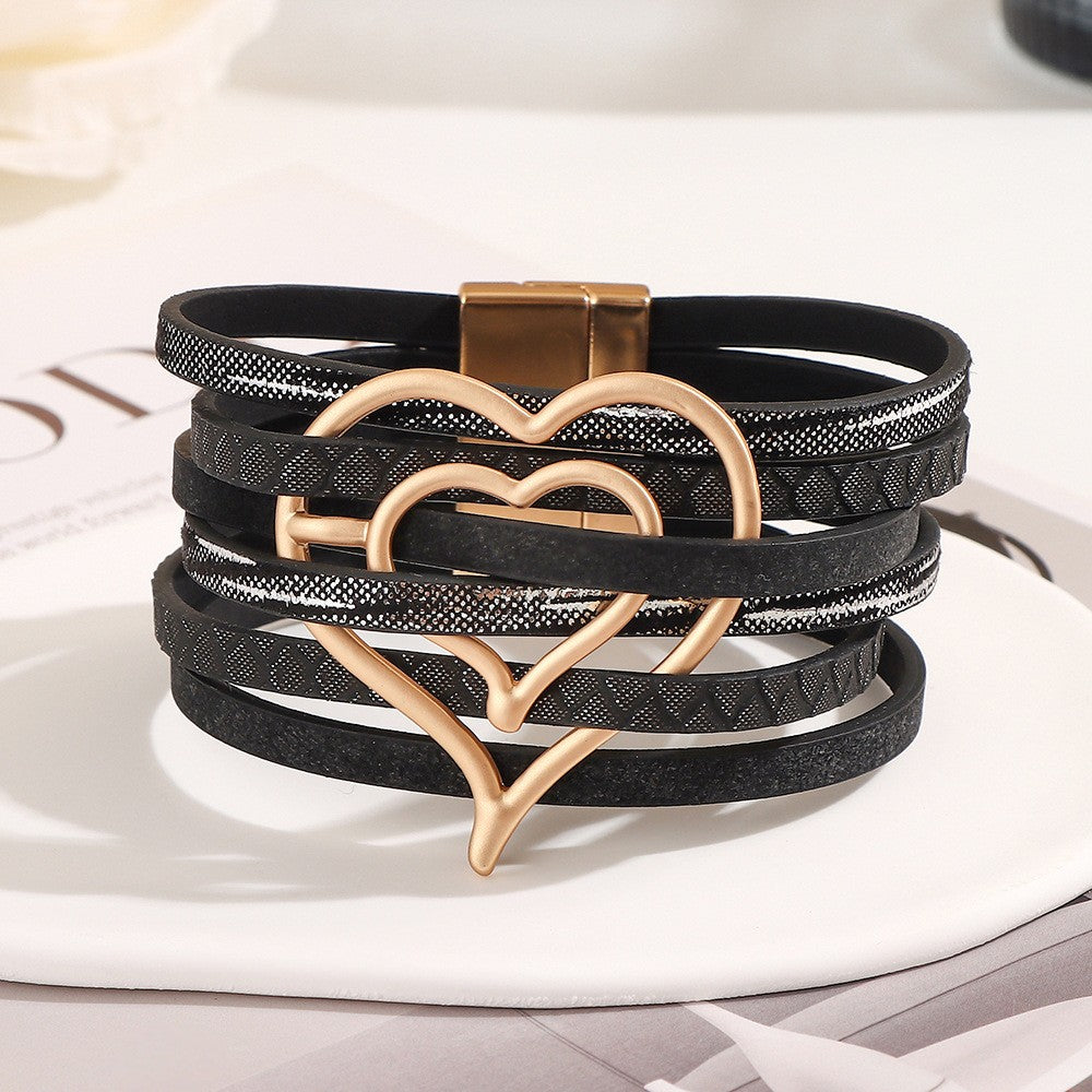 Boho Vintage Woven Leather Wrap Bracelet
