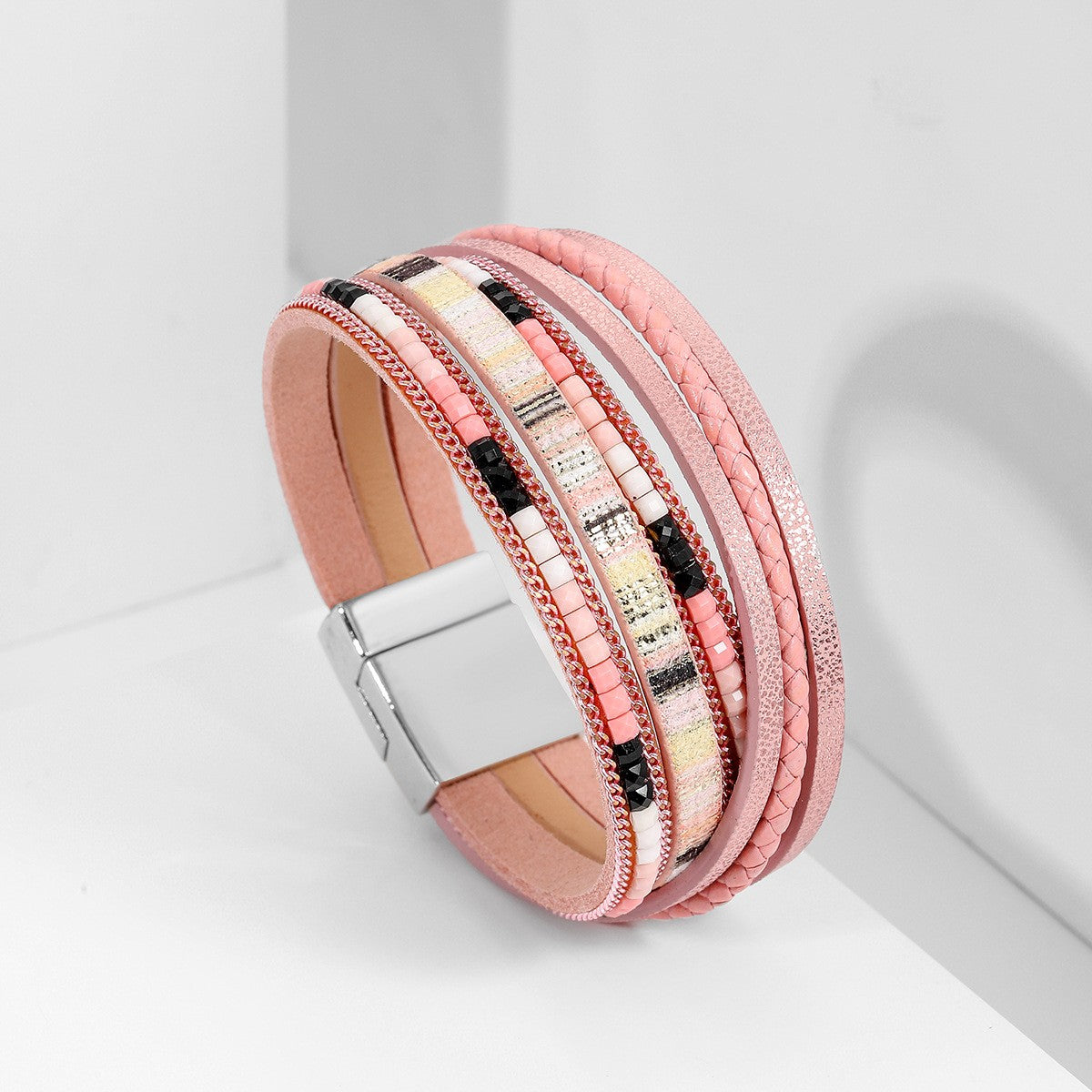 Boho Vintage Woven Leather Wrap Bracelet