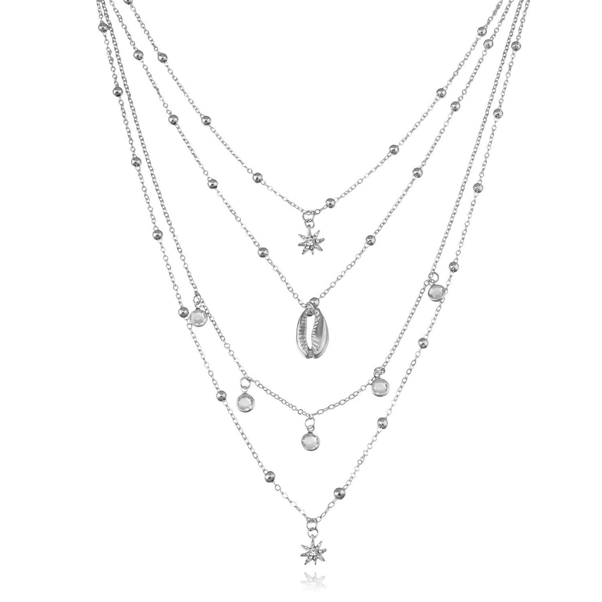 Dainty Multi-Layer Shell & Star Necklace