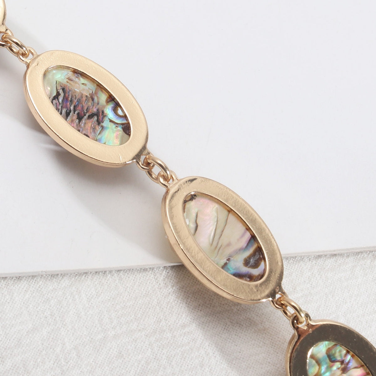 Classy Oval Shell Link Bracelet