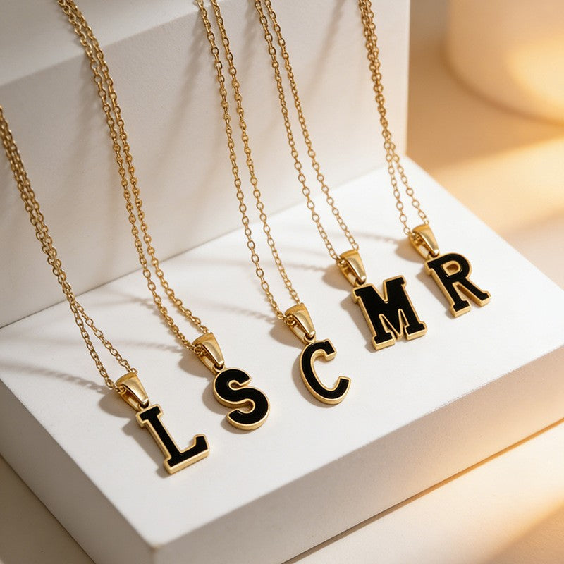 Dainty Pearl Letter Initial Necklace