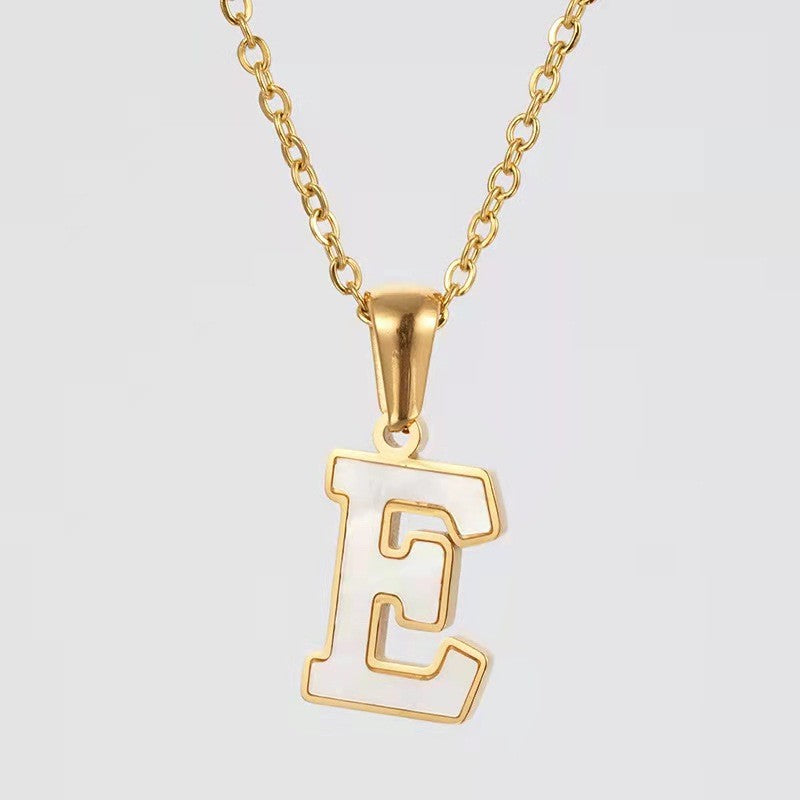 Dainty Pearl Letter Initial Necklace