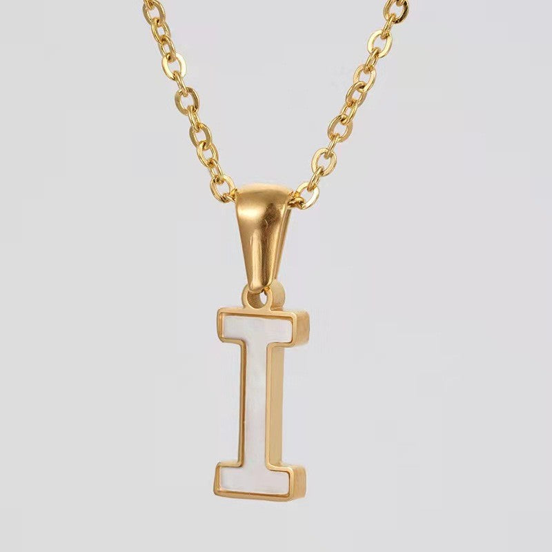 Dainty Pearl Letter Initial Necklace