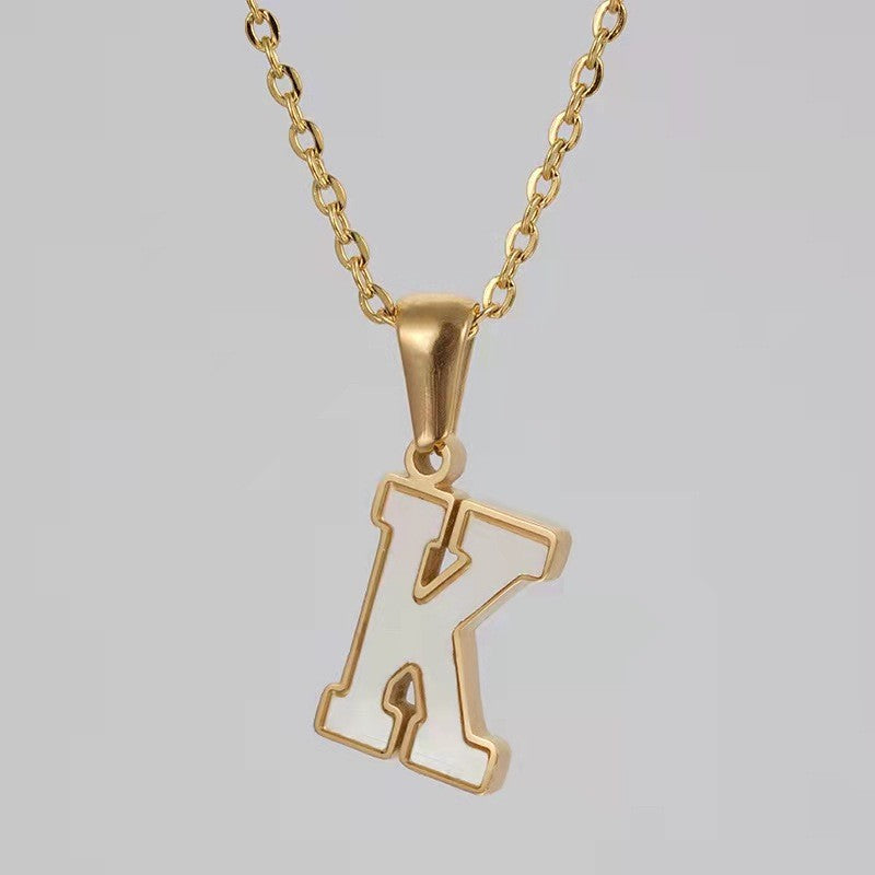 Dainty Pearl Letter Initial Necklace