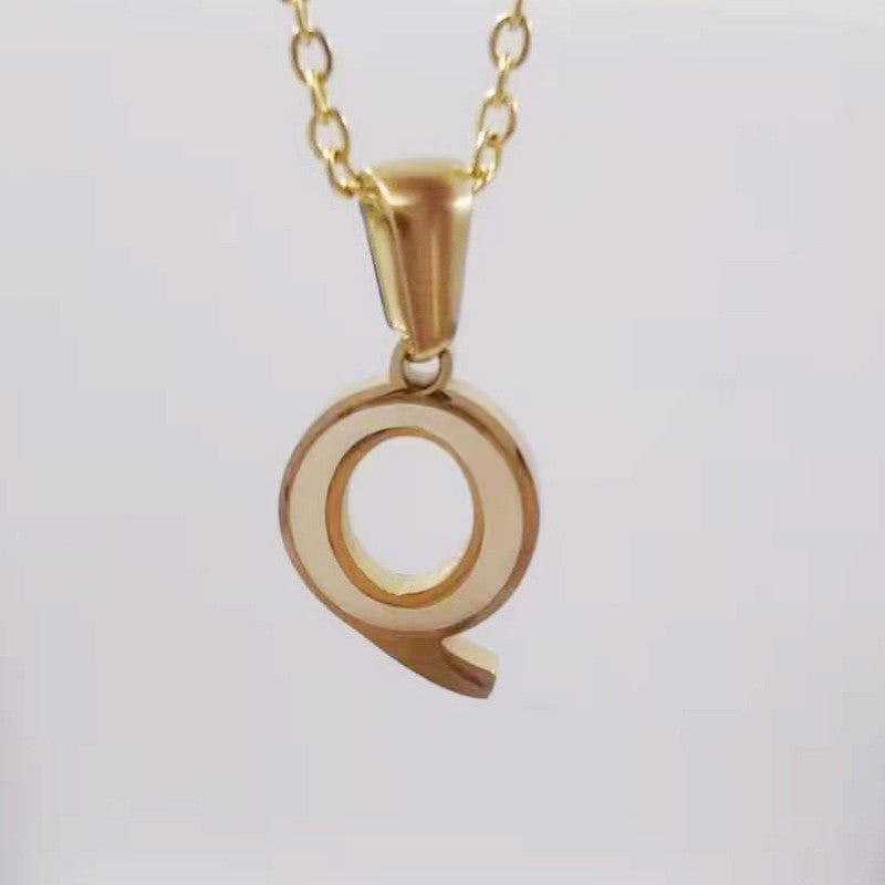 Dainty Pearl Letter Initial Necklace