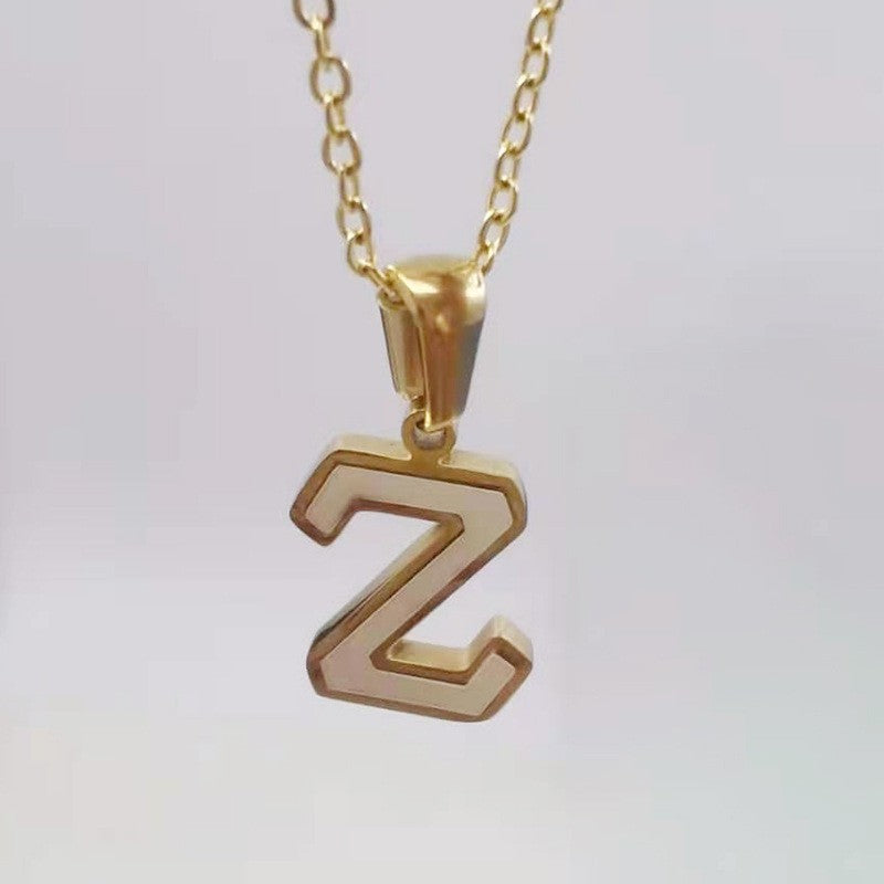 Dainty Pearl Letter Initial Necklace