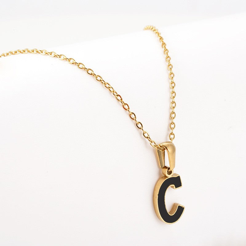 Dainty Pearl Letter Initial Necklace