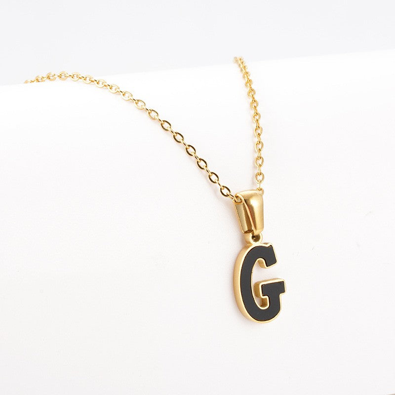 Dainty Pearl Letter Initial Necklace