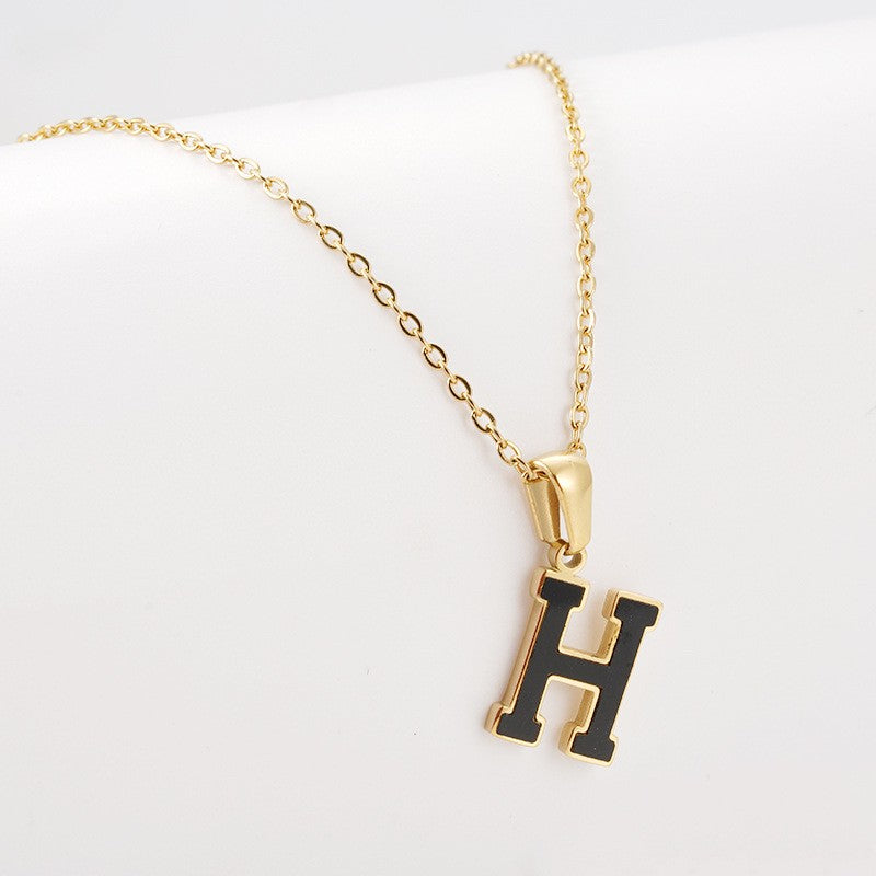 Dainty Pearl Letter Initial Necklace