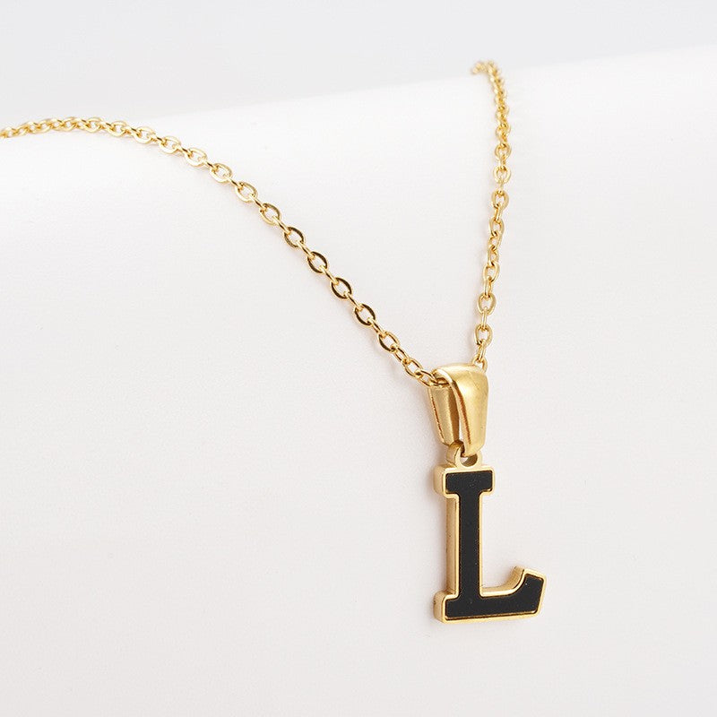Dainty Pearl Letter Initial Necklace