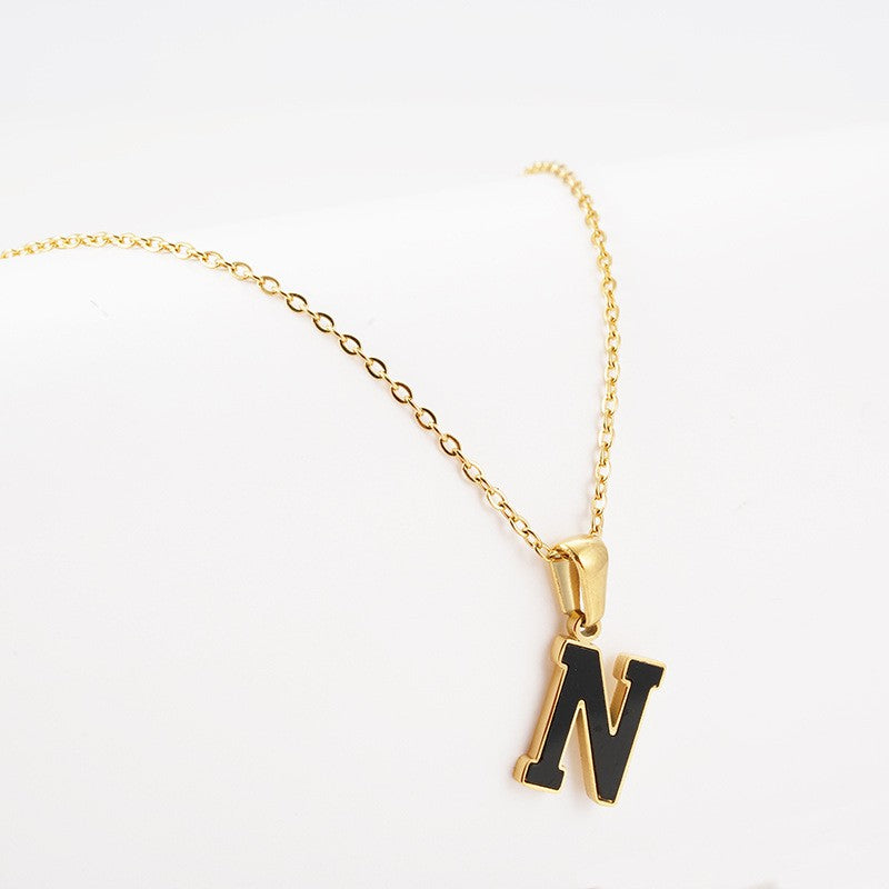 Dainty Pearl Letter Initial Necklace