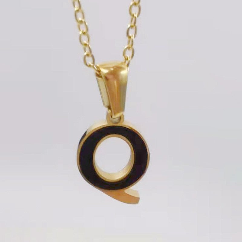 Dainty Pearl Letter Initial Necklace