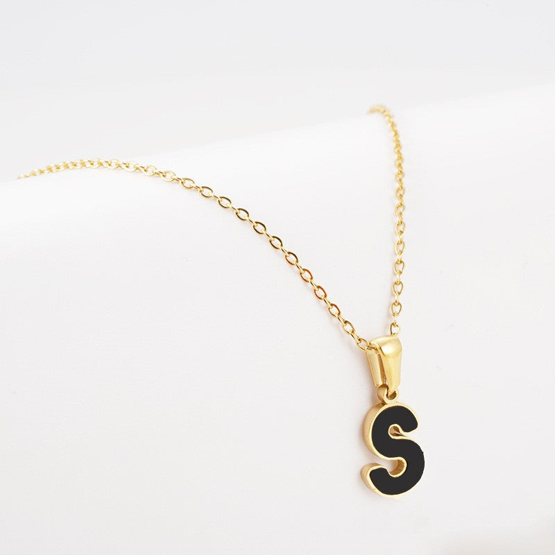 Dainty Pearl Letter Initial Necklace