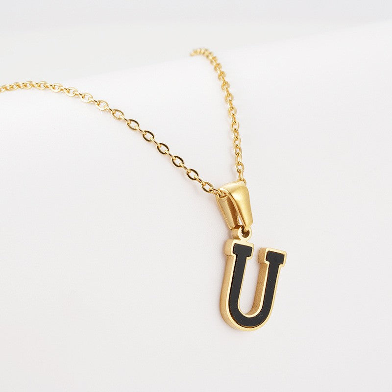 Dainty Pearl Letter Initial Necklace