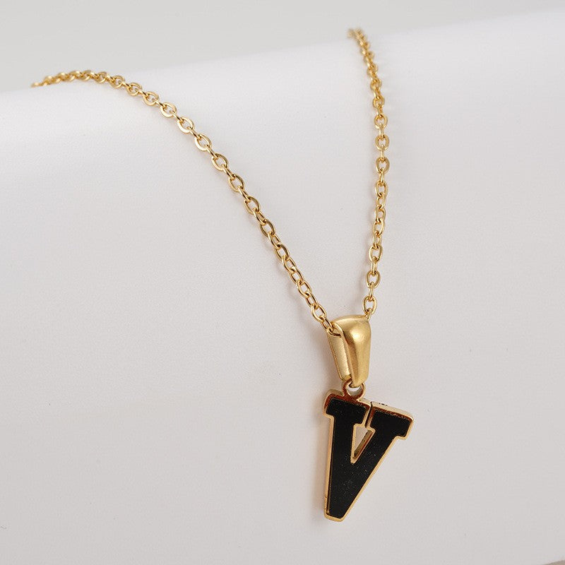 Dainty Pearl Letter Initial Necklace