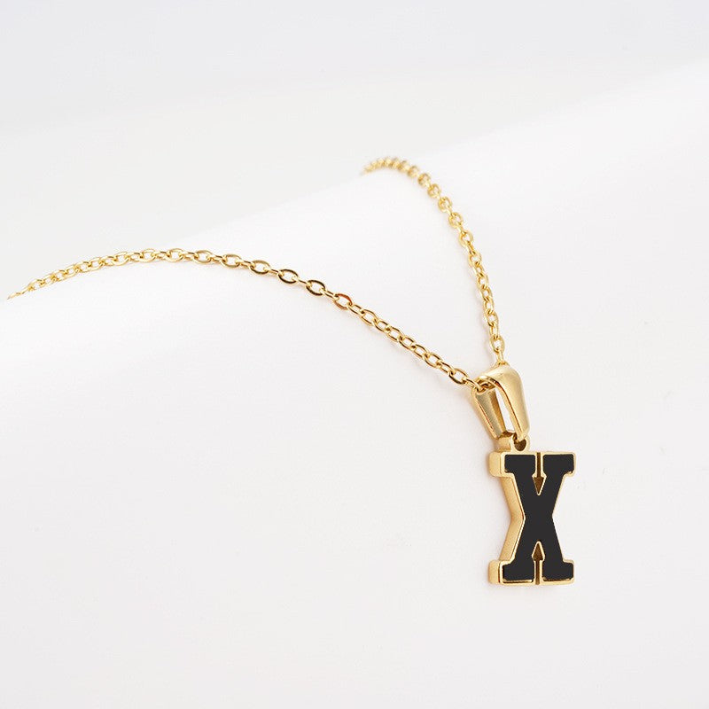 Dainty Pearl Letter Initial Necklace