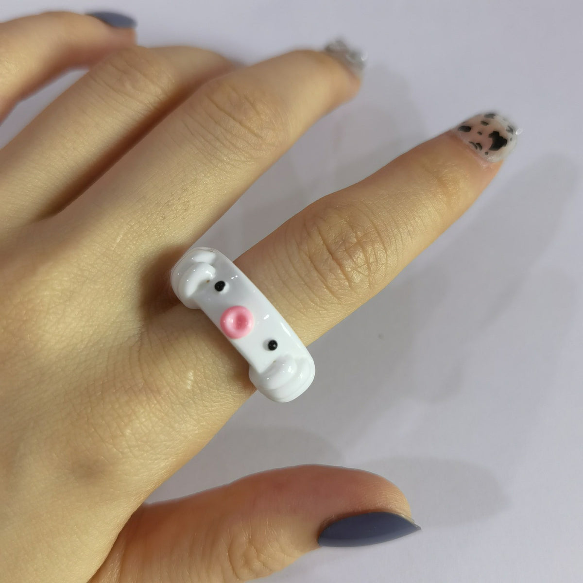 Sweet Pastel Animal Resin Ring Set