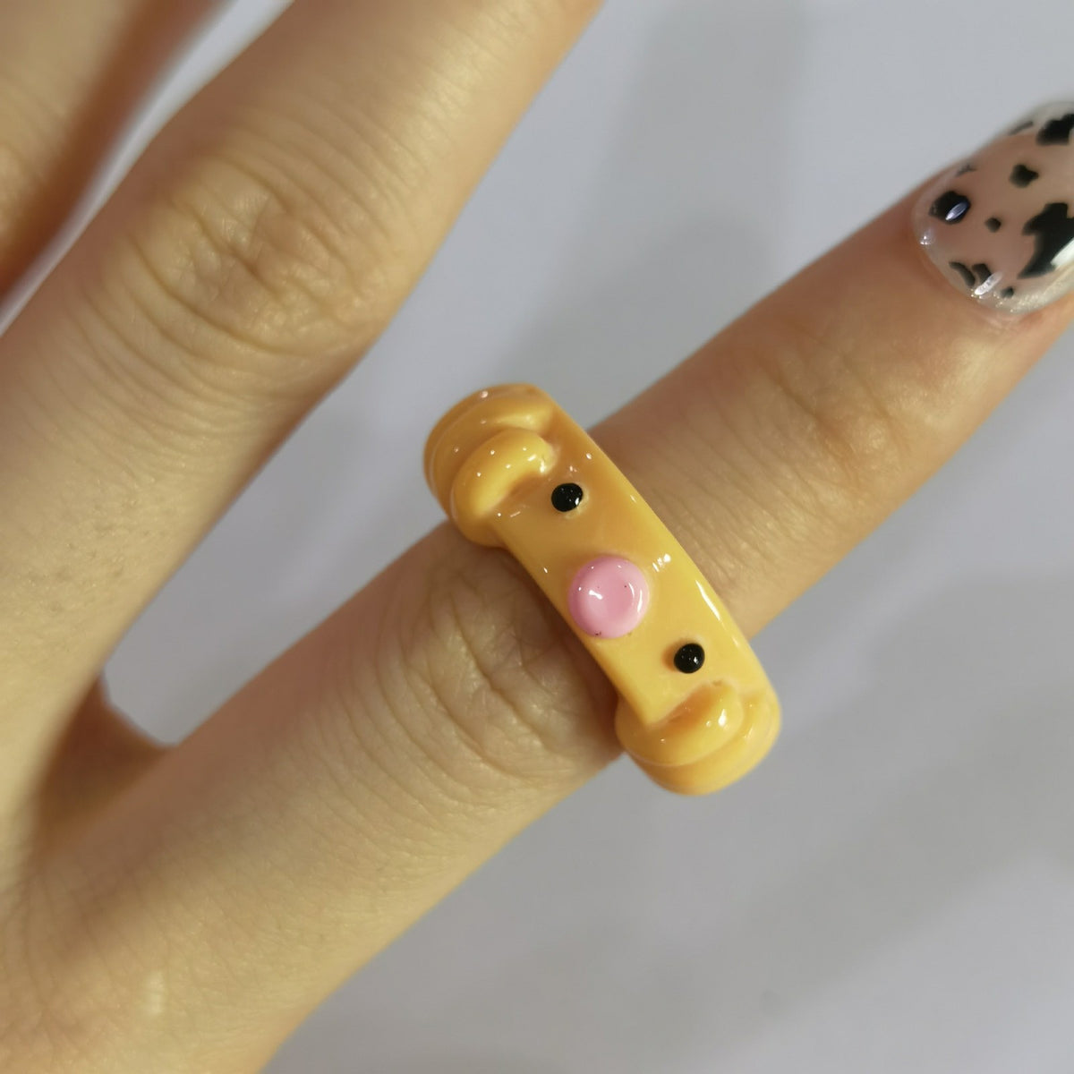 Sweet Pastel Animal Resin Ring Set