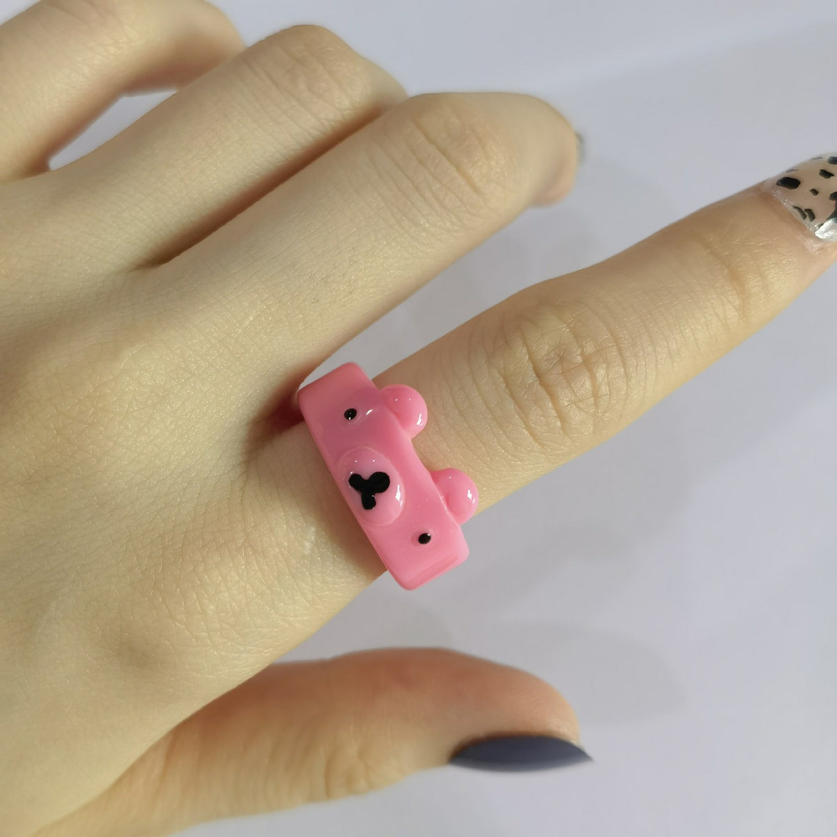 Sweet Pastel Animal Resin Ring Set