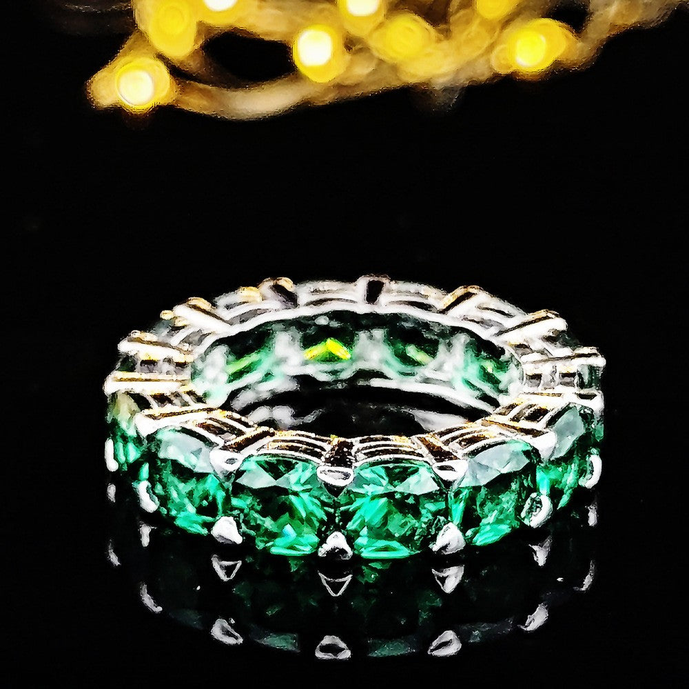 Classy Square Cut Zircon Eternity Ring