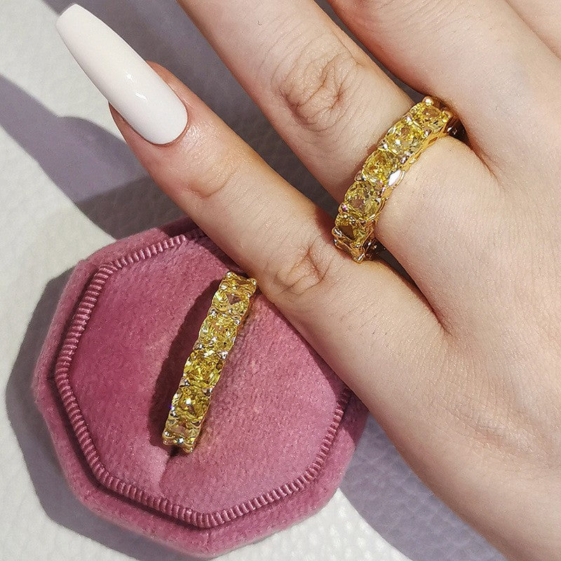 Classy Square Cut Zircon Eternity Ring
