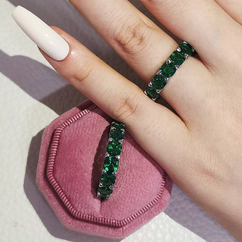 Classy Square Cut Zircon Eternity Ring