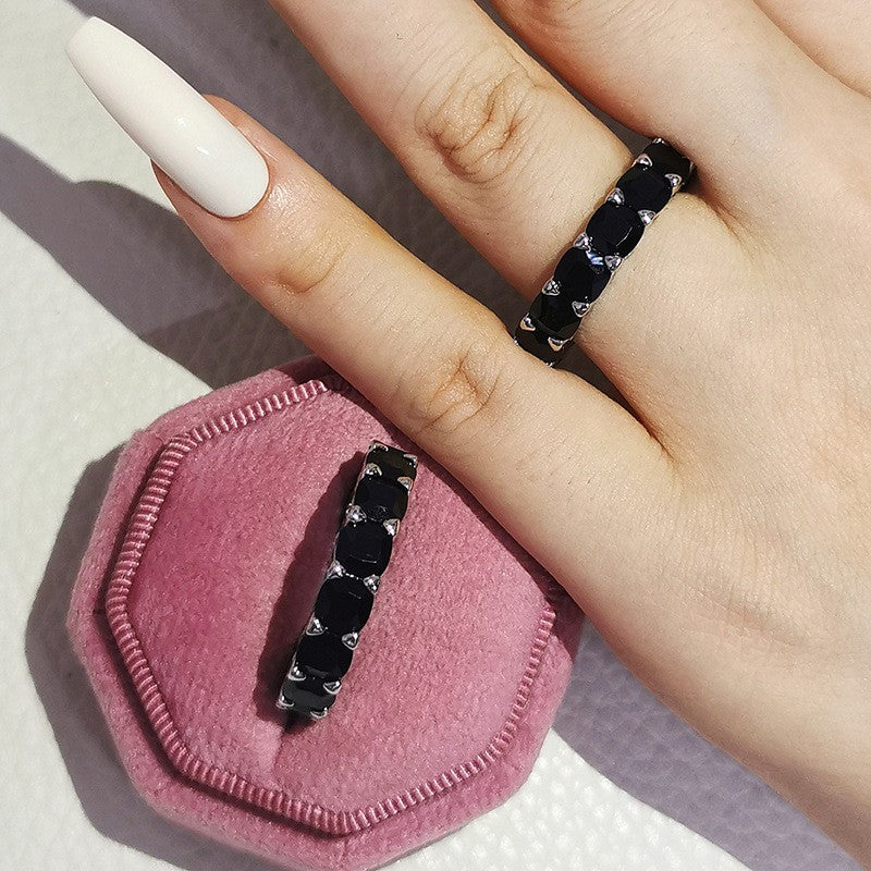 Classy Square Cut Zircon Eternity Ring