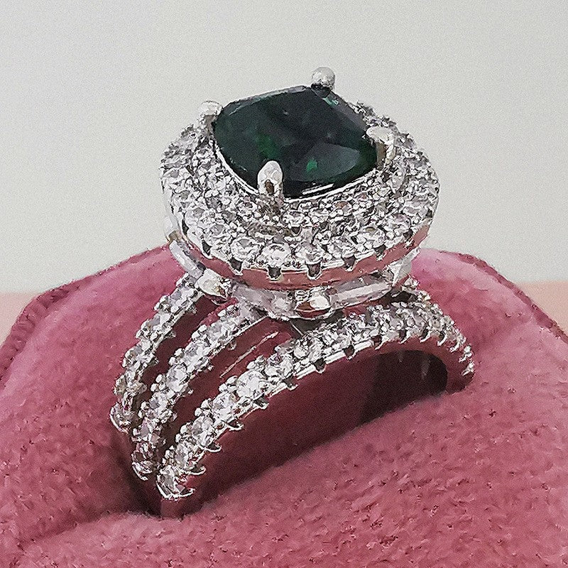 Classy Square Halo Statement Ring