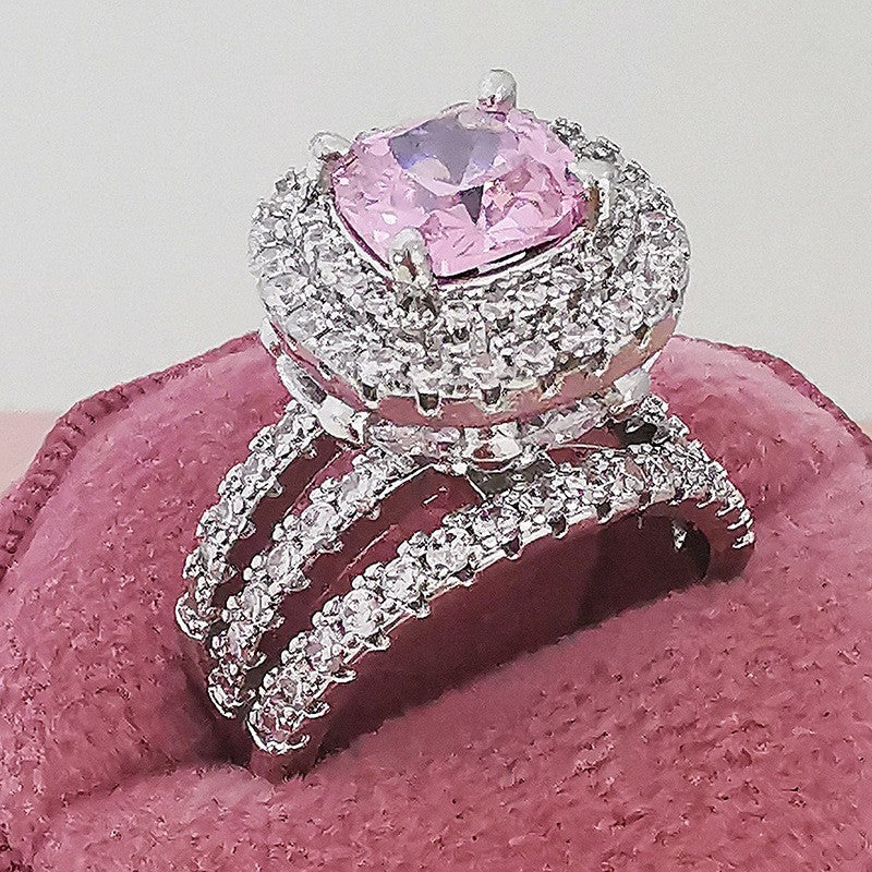 Classy Square Halo Statement Ring