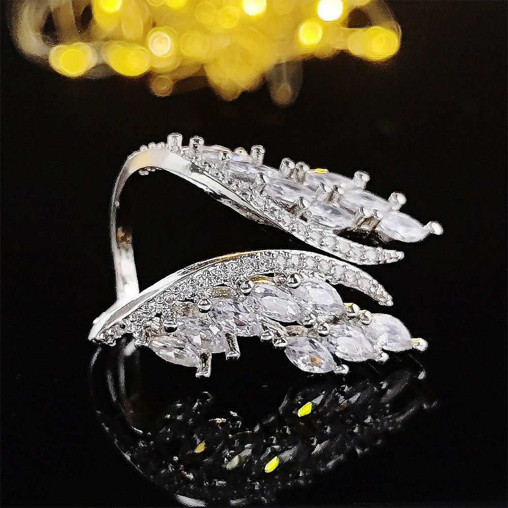 Romantic Marquise Zirconia Wing Ring