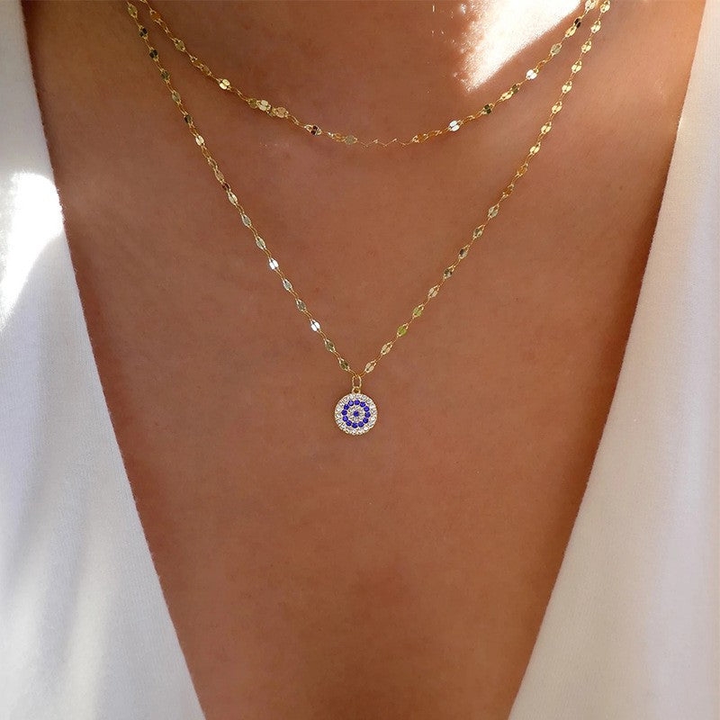 Dainty Layered Heart & Solitaire Necklace