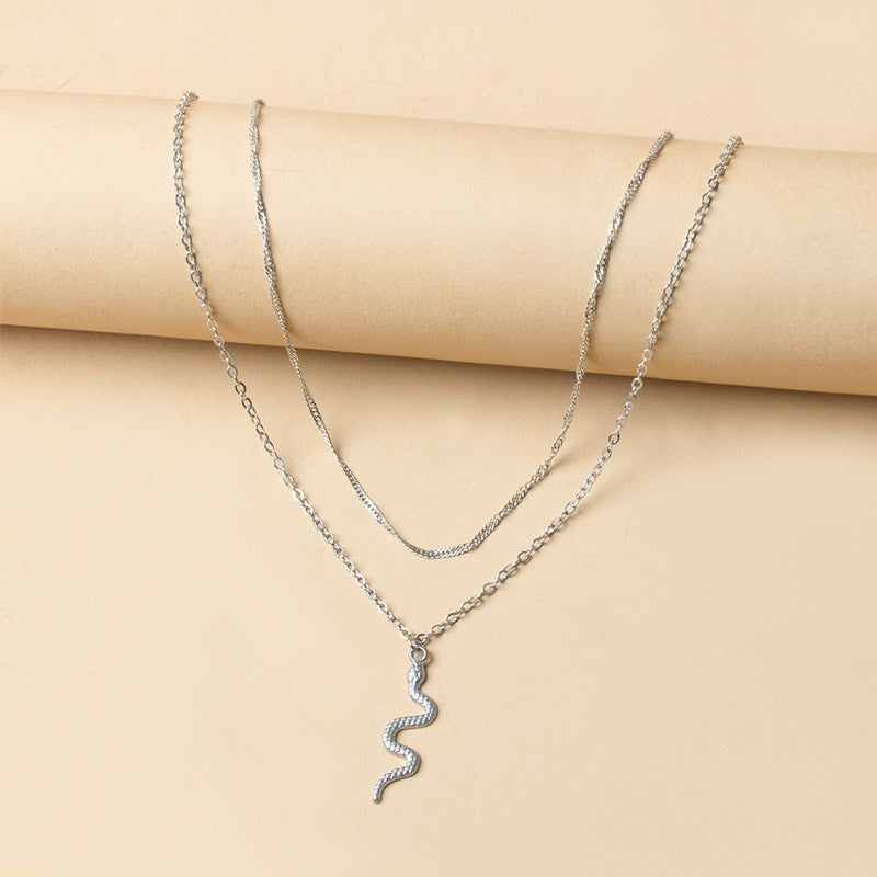 Dainty Layered Heart & Solitaire Necklace