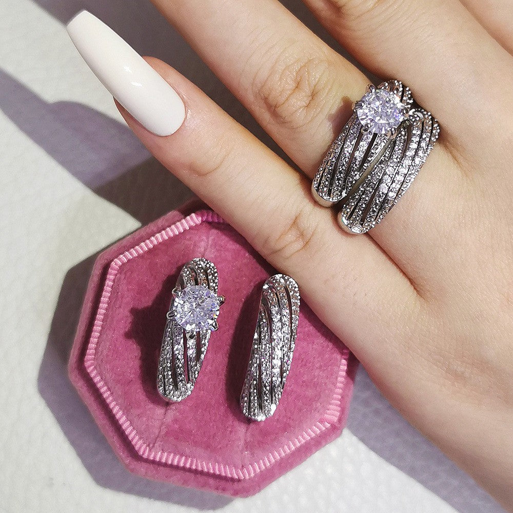 Classy Pave Bridal Ring Set