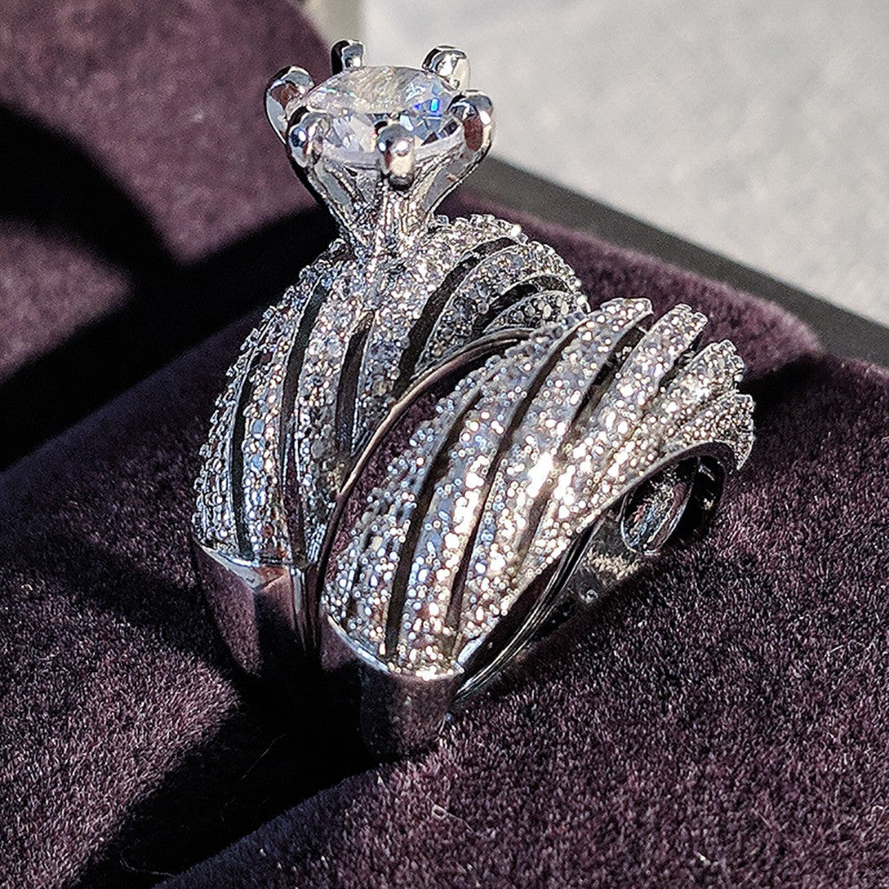 Classy Pave Bridal Ring Set