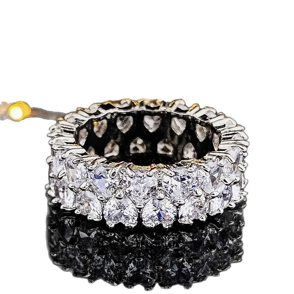 Classy Double Row Pear Cut Ring
