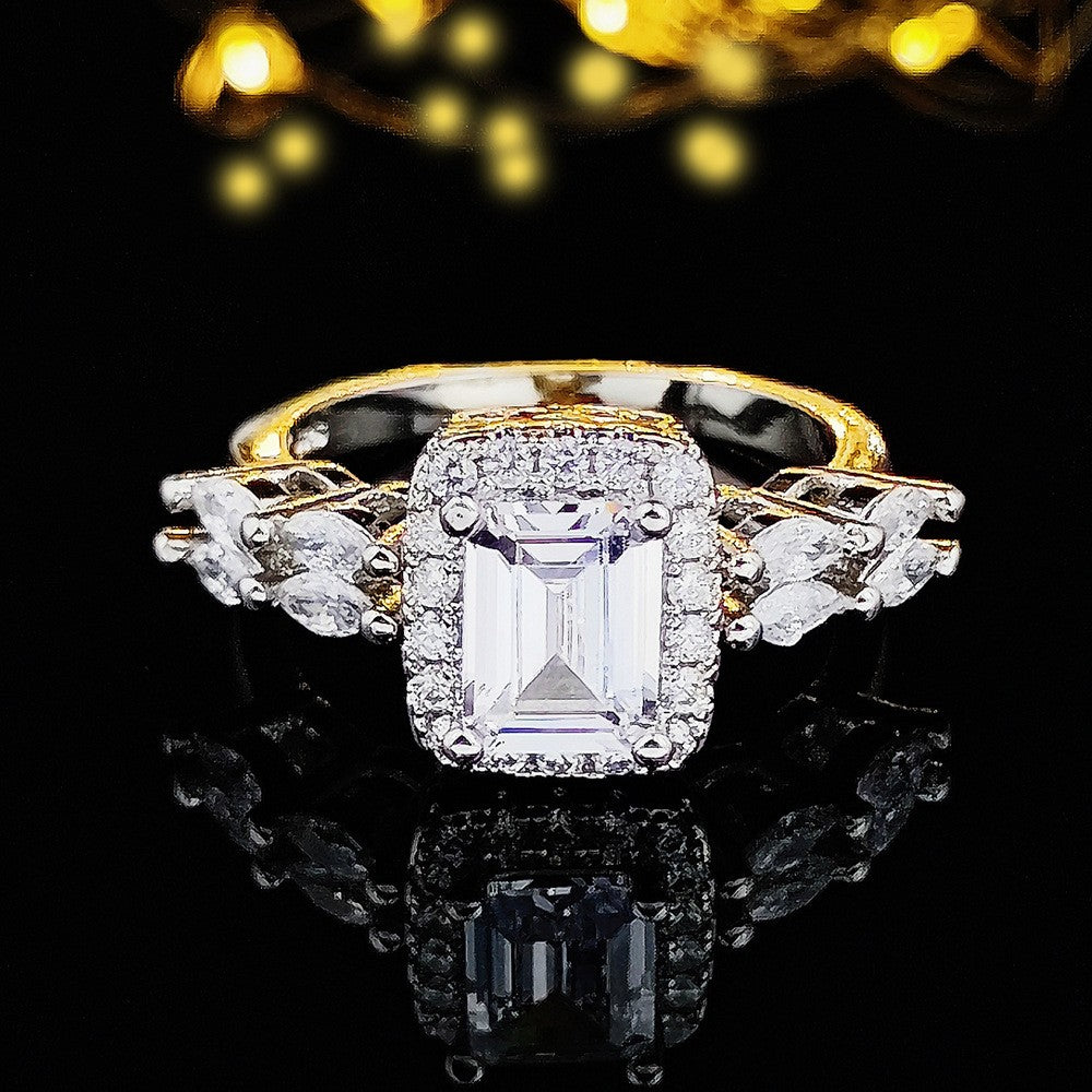 Classy Emerald Cut Halo Ring